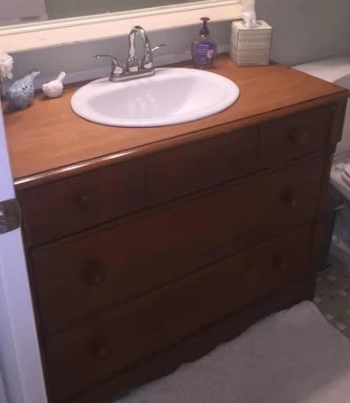 After bath dresser installation